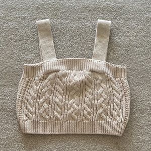 Sweater crop tank top